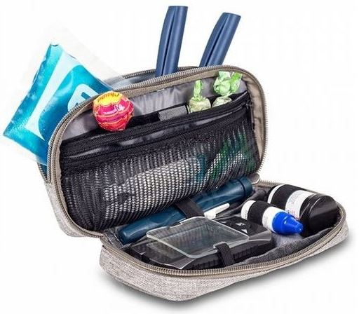 Elegantní pouzdro  Diabetic Black Shadow s chladícím gelem pro diabetiky vnitřek